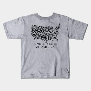 United States of America Shaped Maze & Labyrinth Kids T-Shirt